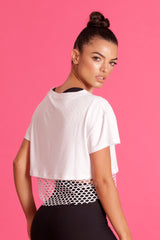 WHITE HYBRID T-SHIRT